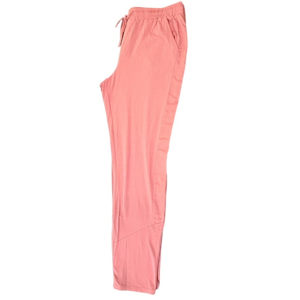 AnyBody Medium Coral Jogger Pants with Drawstring and Satin Stripes Down Sides - Picture 3 of 9